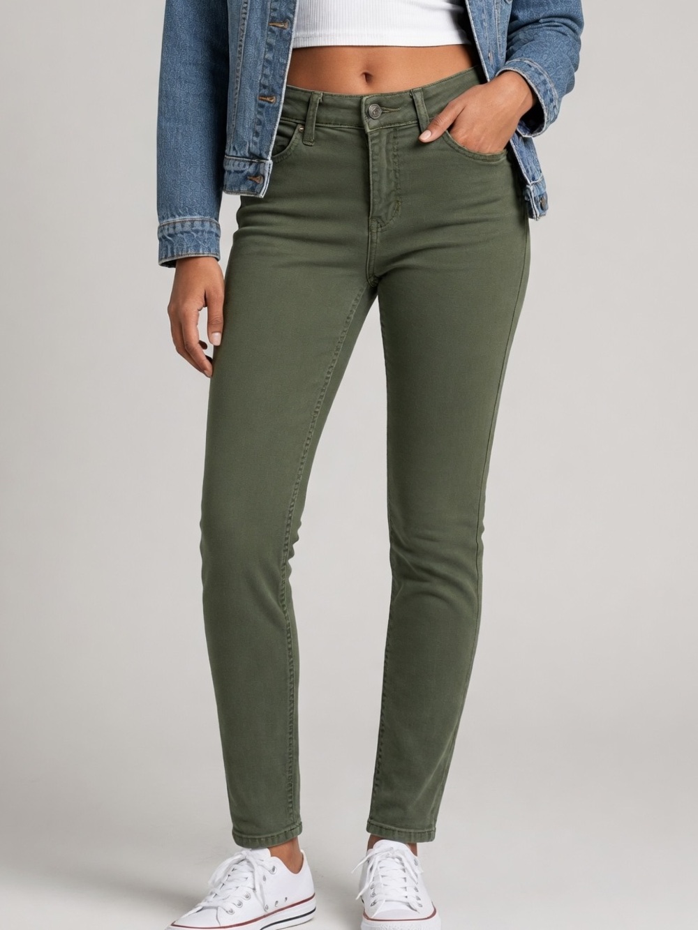 Abercrombie & Fitch Olive Green Neutral Jegging Jeans Size 2R W26 L26